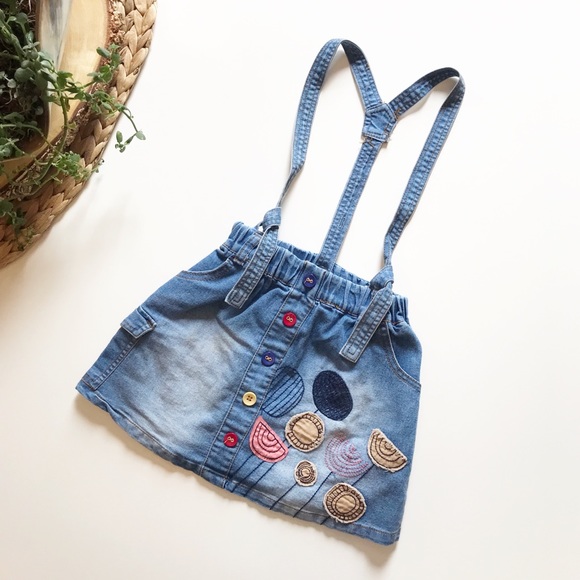 Za-Patitos Denim Overall Skirt - Picture 1 of 4